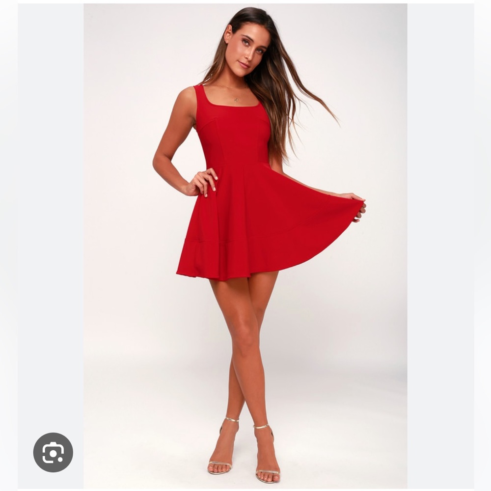 Lulus Red “Home Before Daylight” skater dress 💃🏻 New without tags